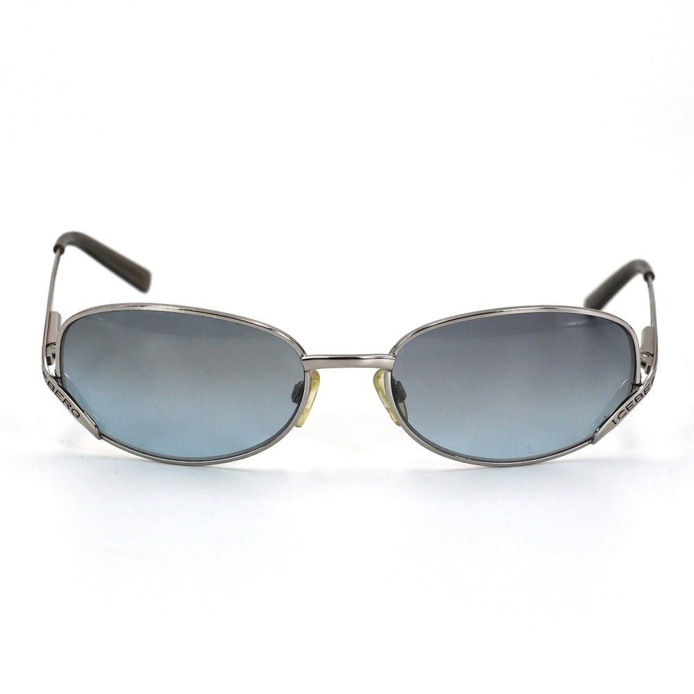 Vintage Iceberg Sunglasses Gunmetal Silver Blue Gradient Wrap Italy IG85382 Y2K